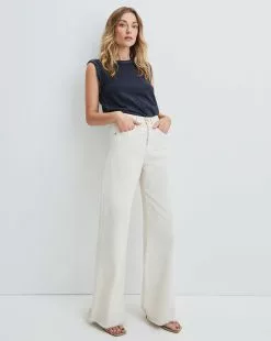 Veronica Beard Taylor Wide-Leg Jean | Raw Hem