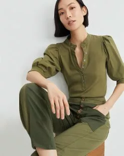 Veronica Beard Coralee Puff-Sleeve Top 26 Veronica Beard Coralee Puff-Sleeve Top -Veronica Beard Sales 2023 j2208jy0200831 laurel product 01 55628a46