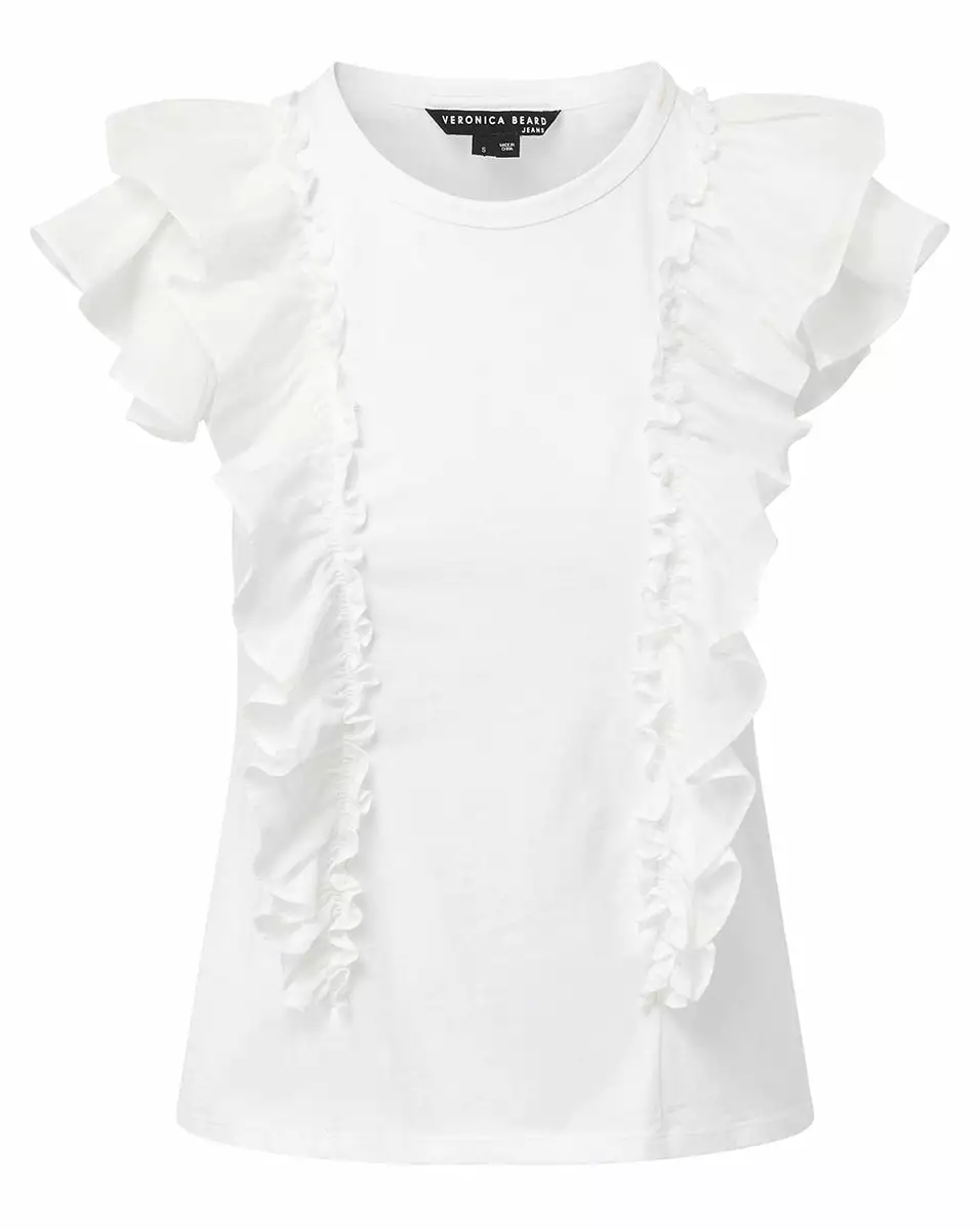 Veronica Beard Bardot Ruffle Tee 5 Veronica Beard Bardot Ruffle Tee - Image 5