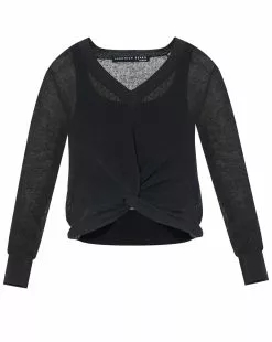 Veronica Beard Soren Twist-Front Sweater -Veronica Beard Sales 2023 jkd1780061 black product 05 e9b8e1cd