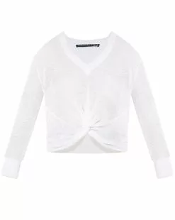 Veronica Beard Soren Twist-Front Sweater -Veronica Beard Sales 2023 jkd1780061 ivory product 05 d1e75185